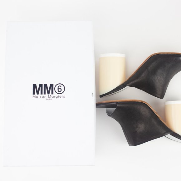 Leather Chunky Heeled Mules, MM6 MAISON MARGIELA - Picture 6 of 7